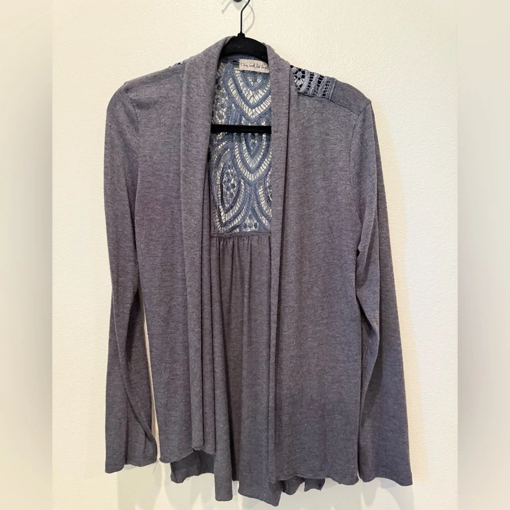 Live and Let Live Gray Open-Front Cardigan